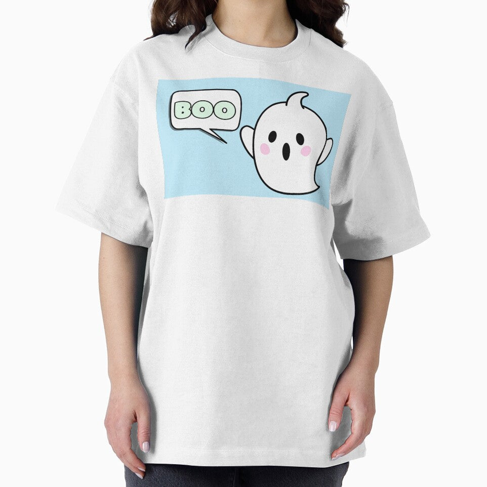 Cute Ghost Says Boo Halloween Blue by Sunshine-Dreams