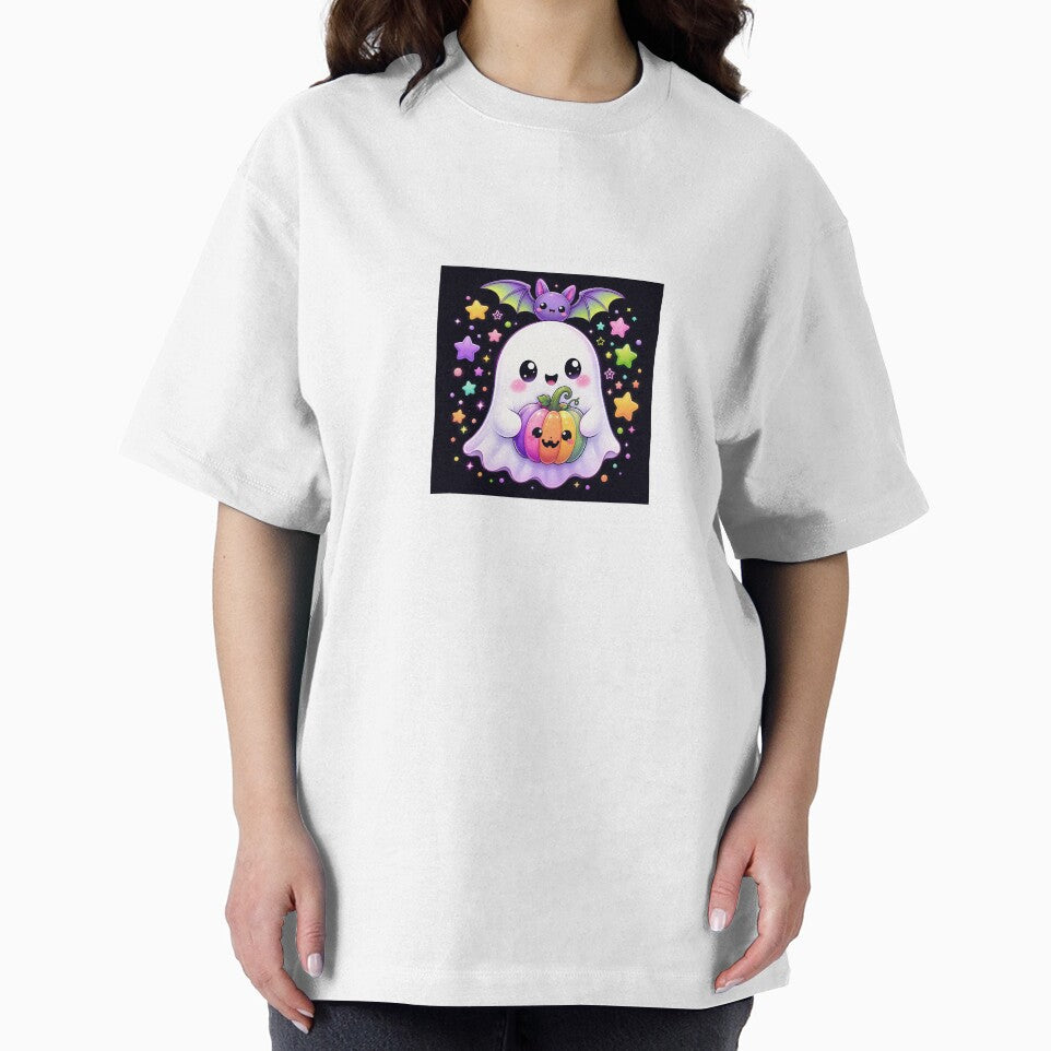 Cute Ghost with Colorful Pumpkin by Moonlight Studio