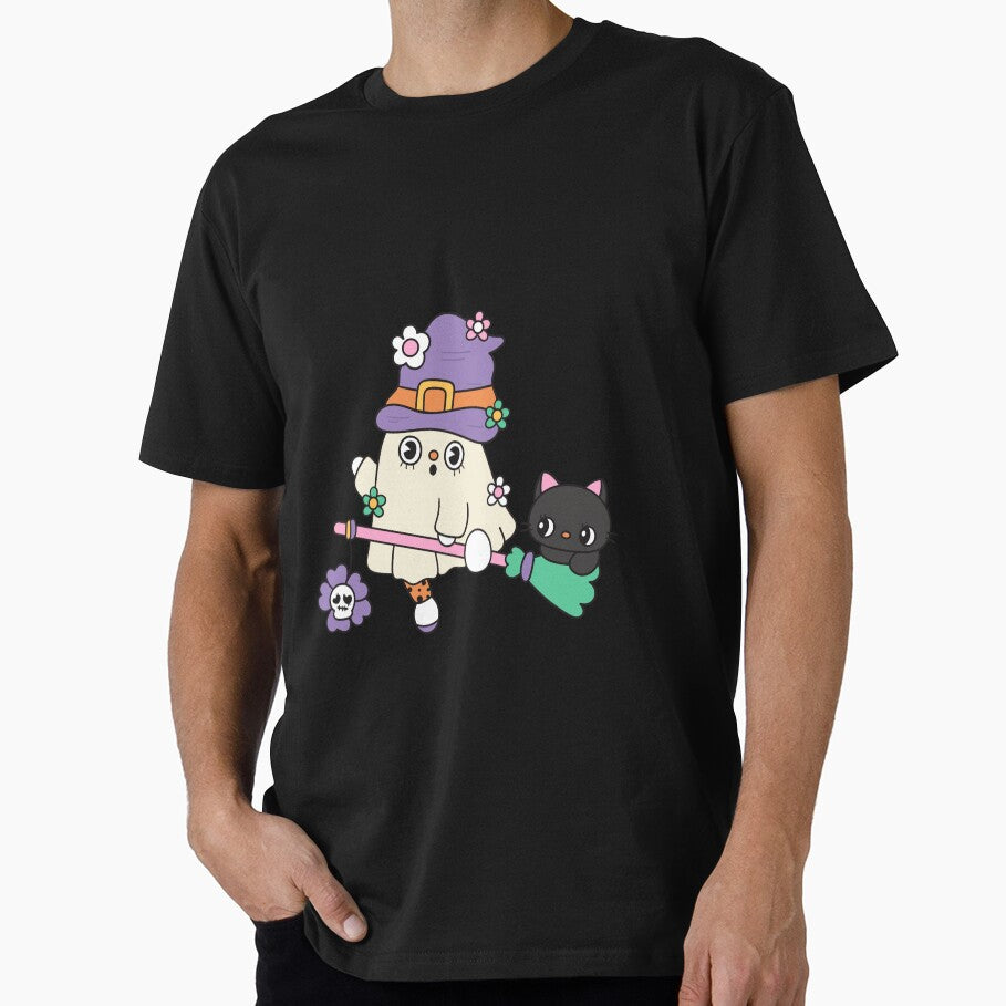 Halloween Ghost with cat kawaii design by vividdiy8