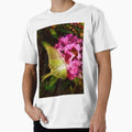 Lady Luna Moth on a Pink Rhododendron Flower by JanineRileyArt