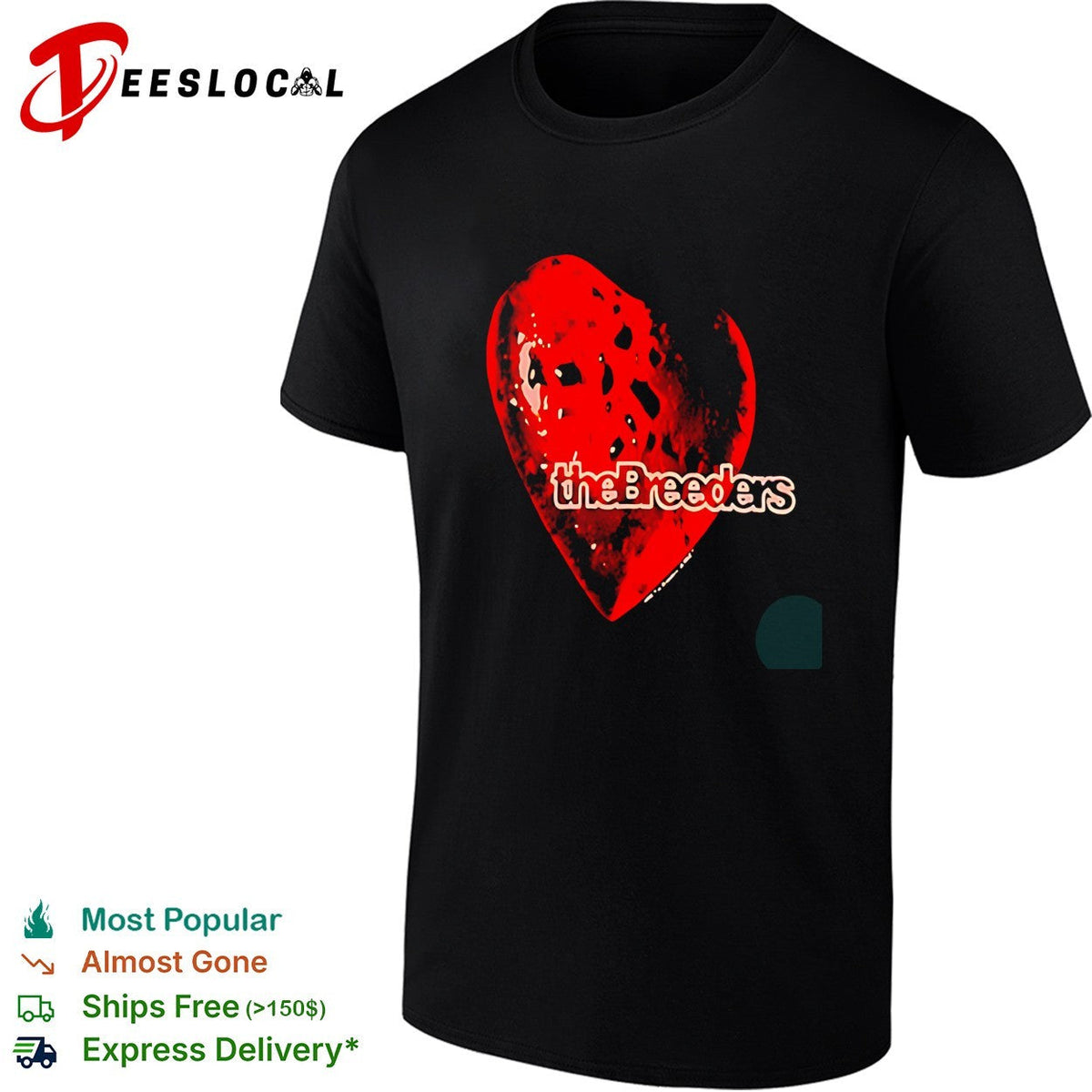 The Breeders heart symbol logo rock band music retro shirt Unisex