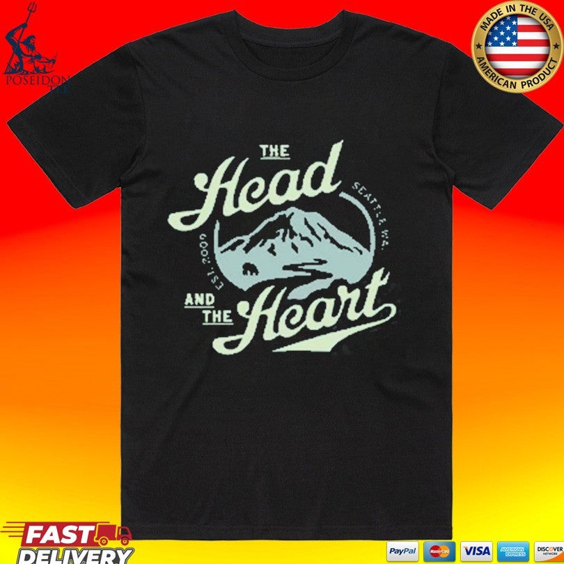 The Head In The Heart Seattle WA Est 2009 Mountain Logo Unisex