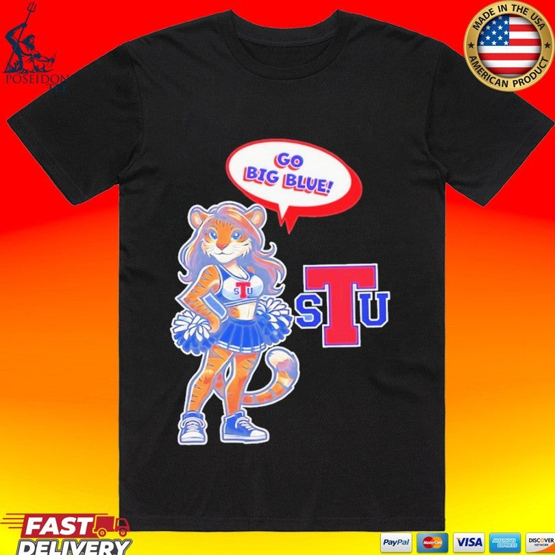 Tiger Cheerleader Go Big Blue Louisiana Tech Bulldogs Unisex