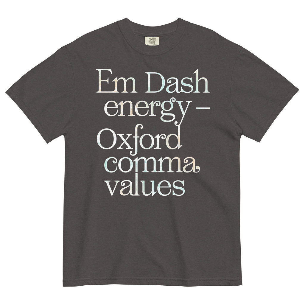Em Dash Energy Oxford Comma Values Men's Relaxed Fit Tee Unisex
