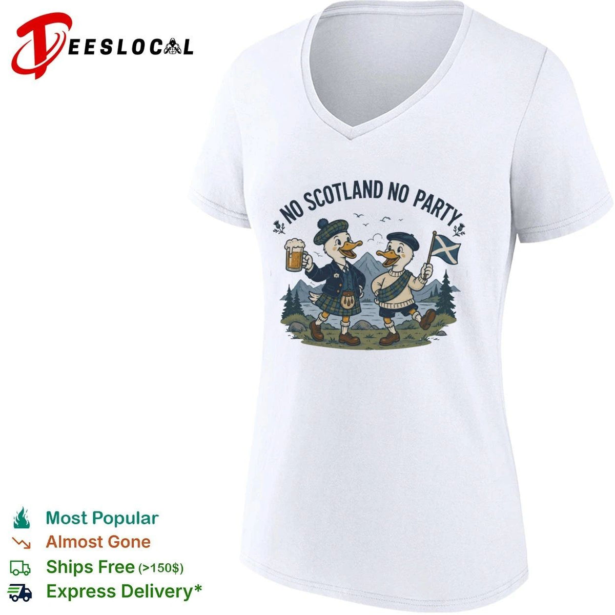No Scotland No Party Funny Duck Scottish Pride Unisex