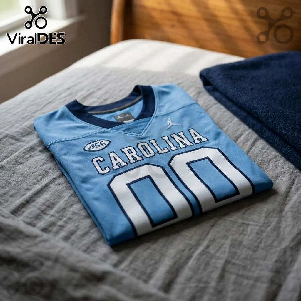 North Carolina Tar Heels Light Blue Custom Football Jersey