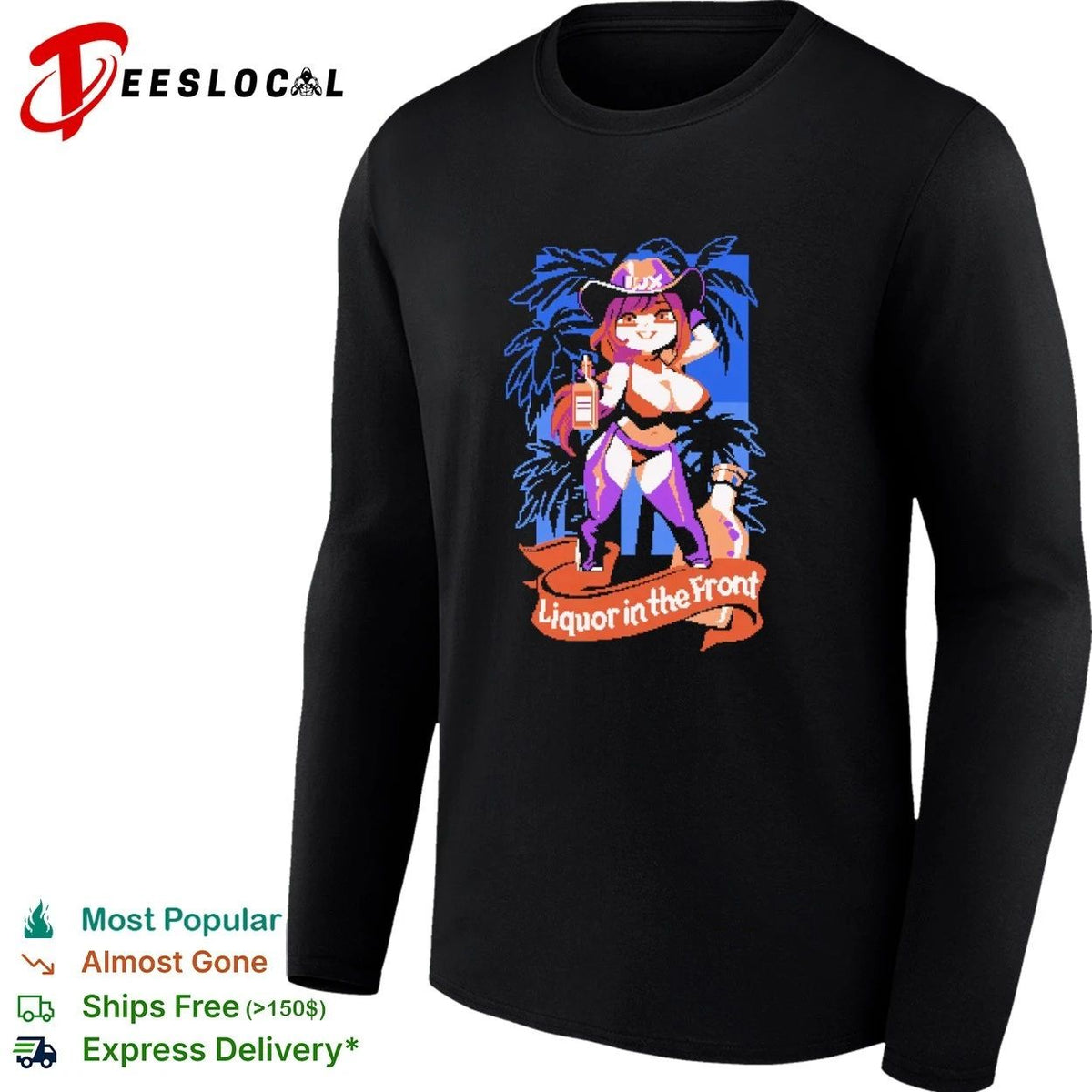 Liquor in the Front Cowgirl pixel art Unisex
