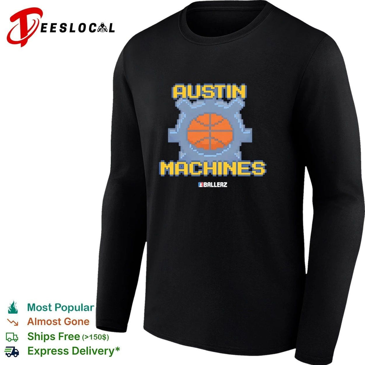 Austin Machines Ballerz basketball pixel art Unisex
