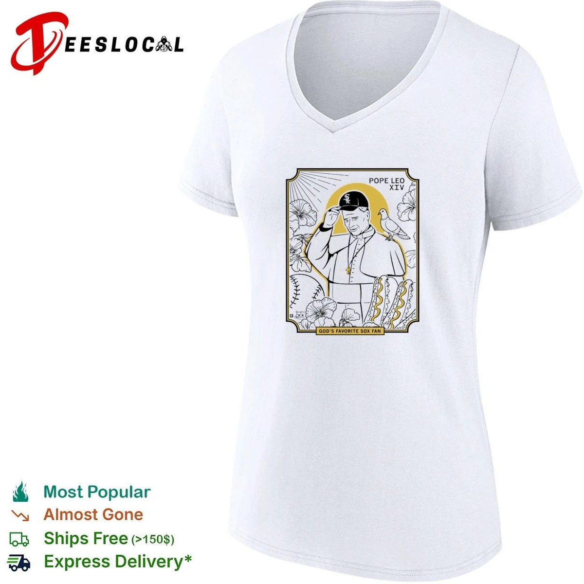 Pope Leo XIV God’s Favorite Sox Fan Baseball Unisex