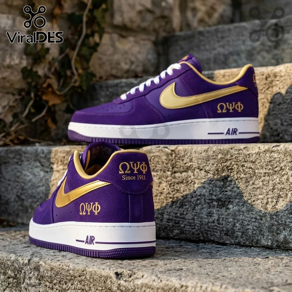 Omega Psi Phi Purple Suede Air Force 1 Sneakers