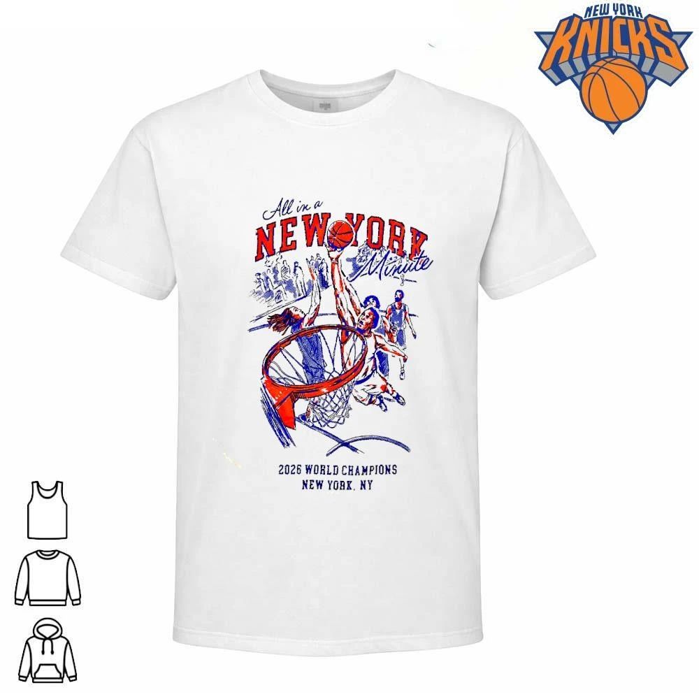All In A New York Minute 2026 World Champions Basketball Sketch Shirt Unisex