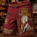 USC Trojans Red Mascot Cargo Casual Shorts