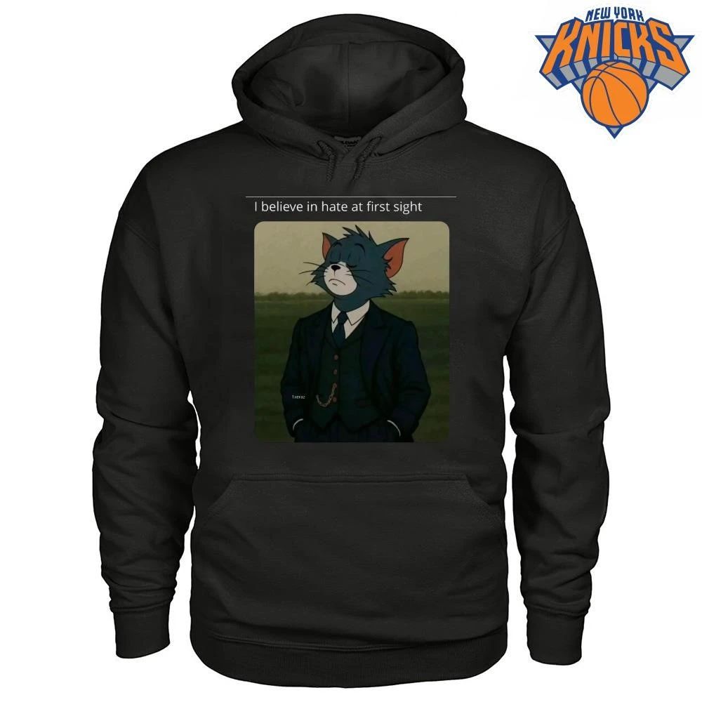 Tom Cat In Suit I Believe In Hate At First Sight Funny Meme Shirt Unisex