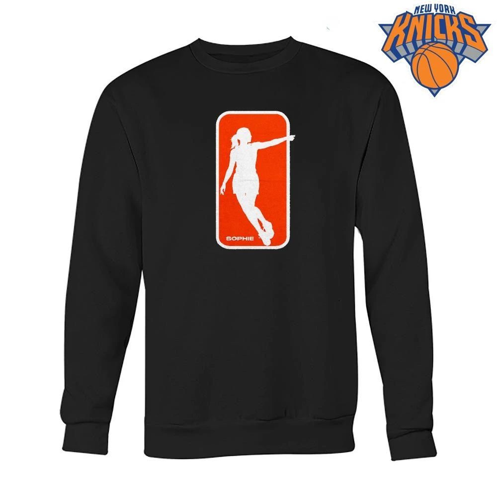 WNBA Sophie Cunningham Pointing Silhouette Custom Orange Logo Black Shirt Unisex