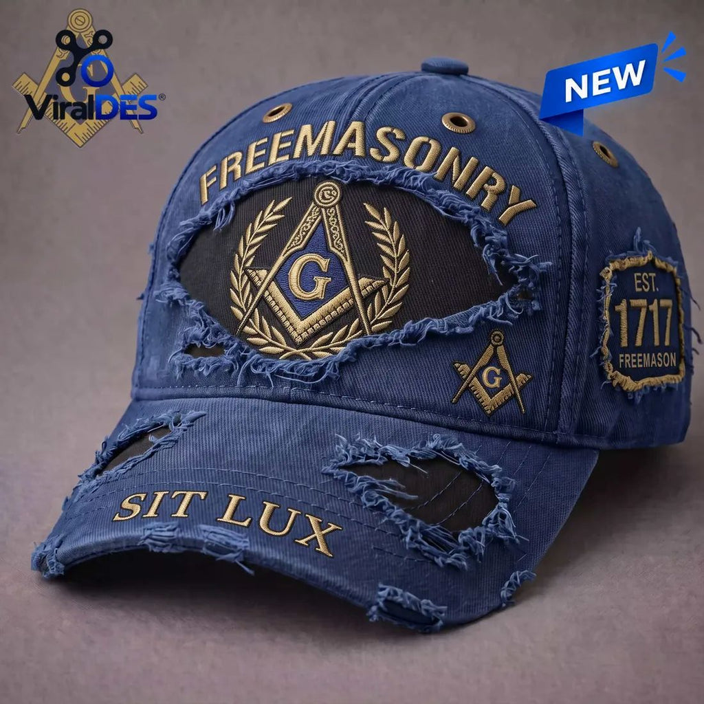 Freemasonry 1717 Sit Lux Distressed Baseball Cap