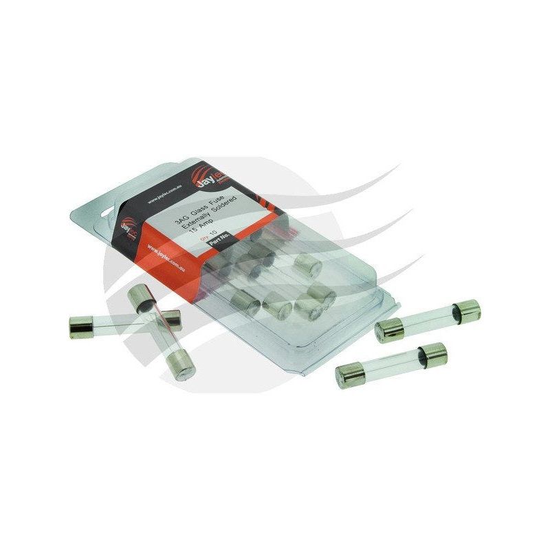 Jaylec 3Ag Glass Fuse 3Amp [ref Narva 52303BL] Pack 10 FU0003-10
