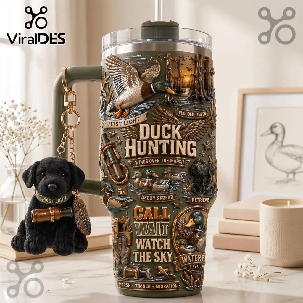 Duck Hunting Flooded Timber 40oz Handle Tumbler