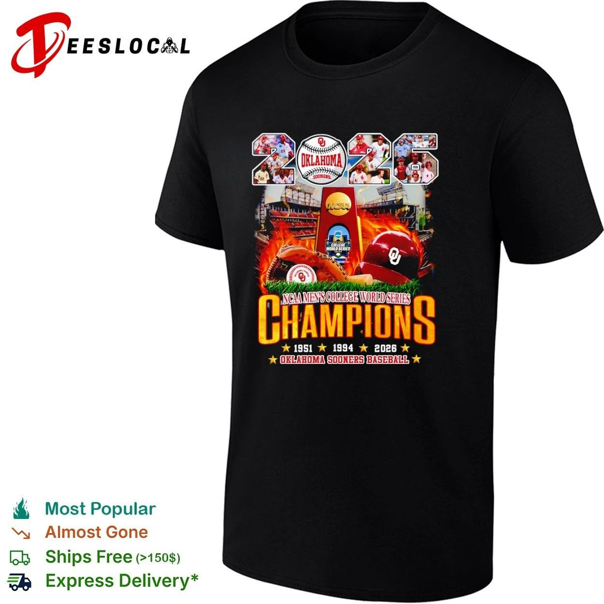 Oklahoma Sooners baseball 2026 NCAA Men’s College World Series Champions Unisex