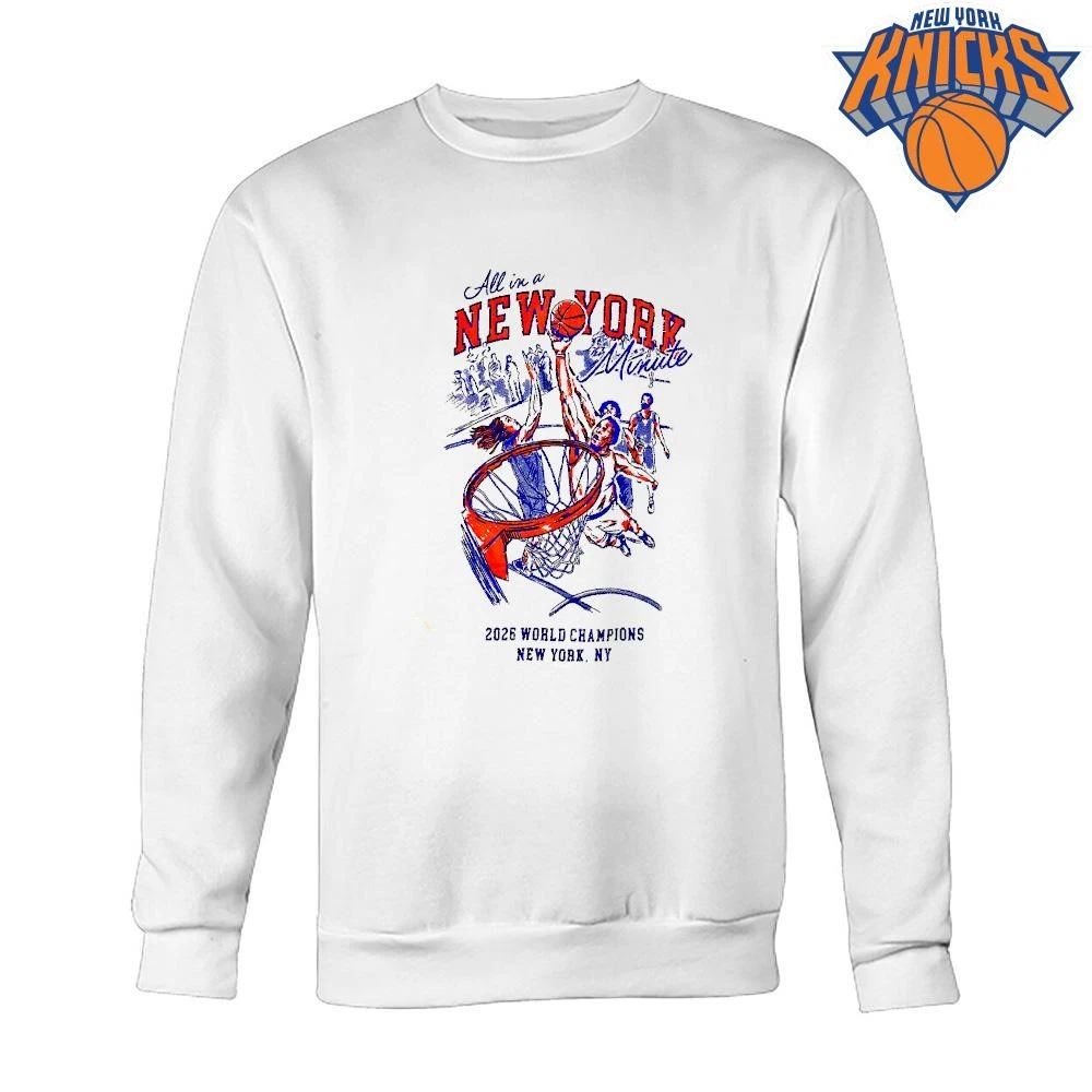 All In A New York Minute 2026 World Champions Basketball Sketch Shirt Unisex