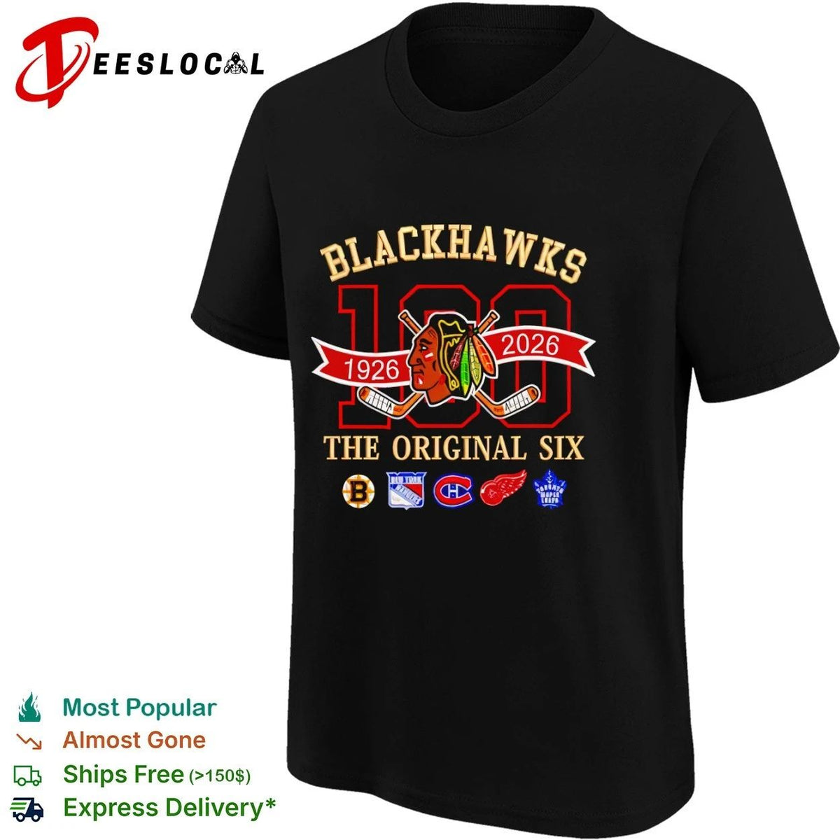Blackhawks 100 1926 2026 The Original Six Unisex