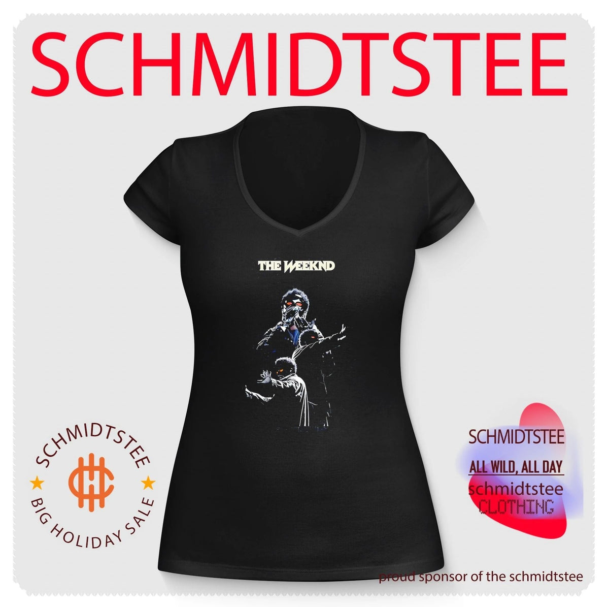 The Weeknd glowing red eyes graphic shirt Unisex