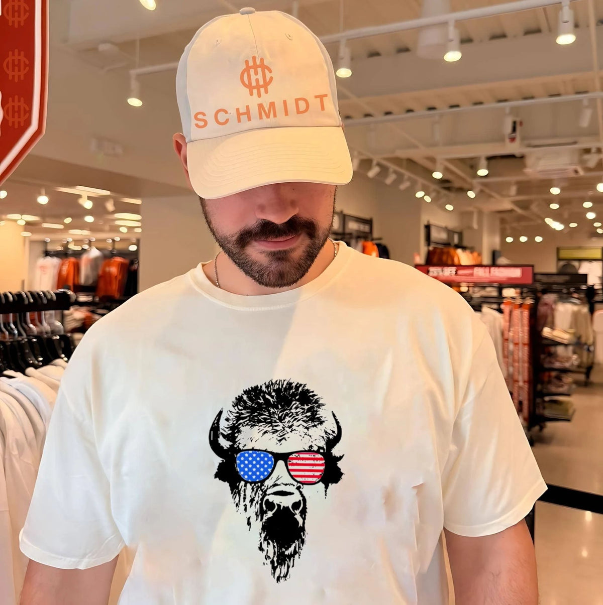 Patriotic Buffalo USA Flag American Red White Blue Sunglasses shirt Unisex