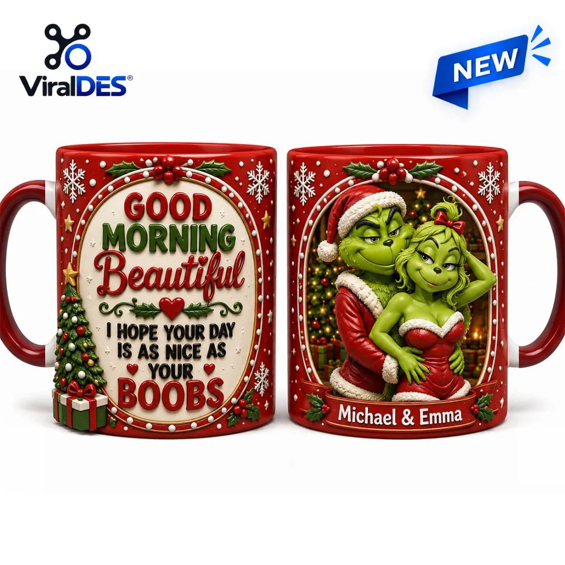 Personalized Grinch Couple Christmas Coffee Mug