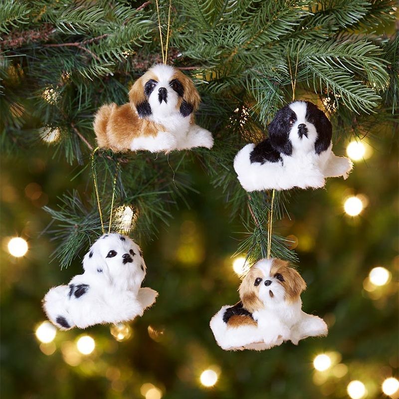 Furry Friends Dog Ornaments Set of 4
