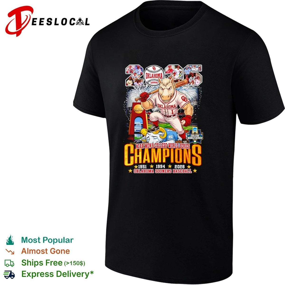 Oklahoma Sooners 2026 NCAA Men’s College World Series Champions Unisex