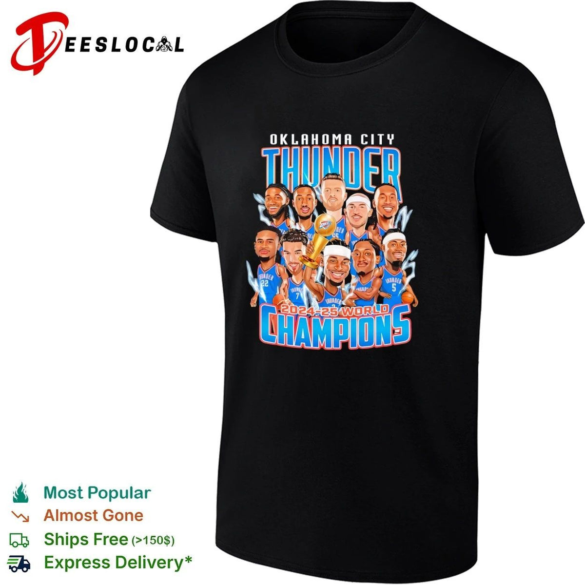 Oklahoma City Thunder 2024-25 World Champions Unisex