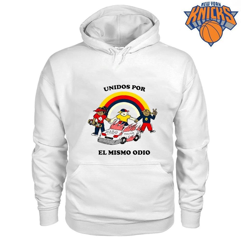 Unidos Por El Mismo Odio ACAB Burning Police Car Rainbow Vintage Shirt Unisex