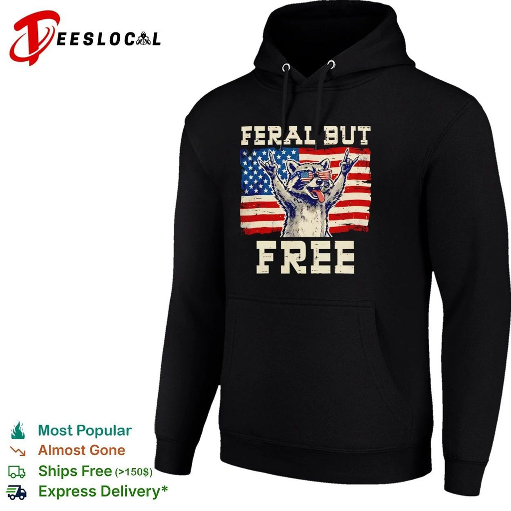 Feral but Free Raccoon 4th of July Patriotic Unisex