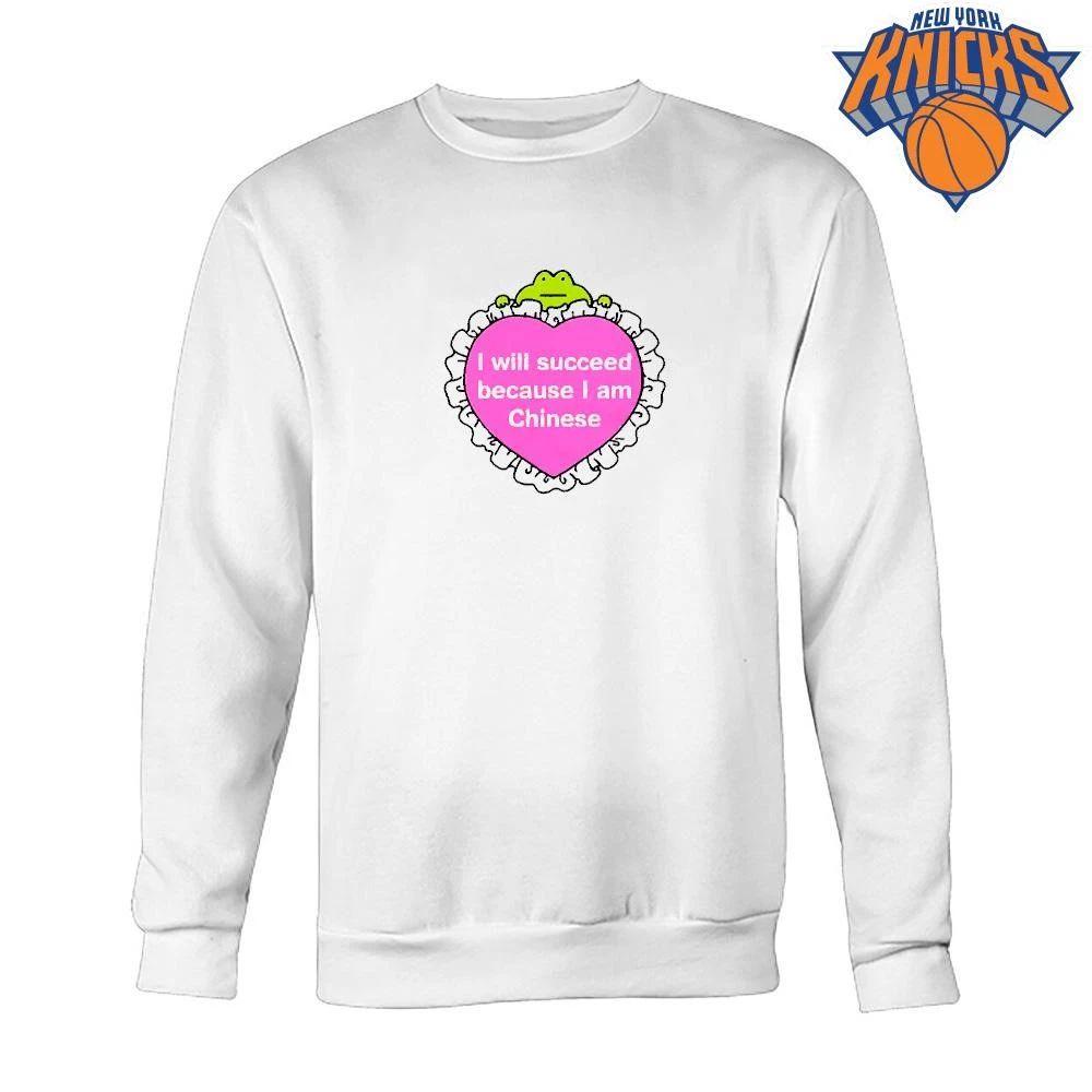 I Will Succeed Because I Am Chinese Cute Pink Heart Frog Shirt Unisex
