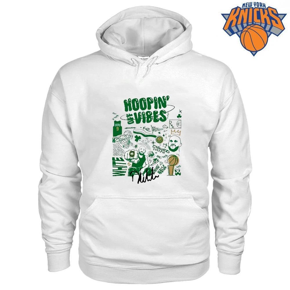 Derrick White Hoop Vibes Boston Celtics Championship Chipped Tooth Ring Doodle shirt Unisex