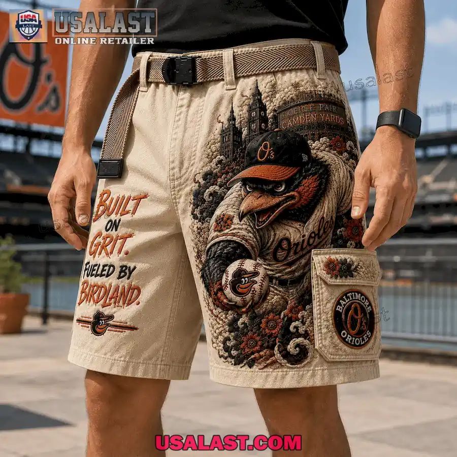 Baltimore Orioles Built On Grit Men Cargo Short