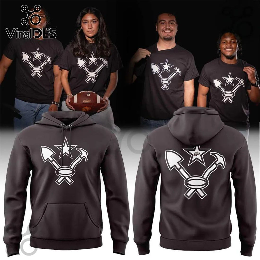 UTEP Miners Football Dark Charcoal Hoodie