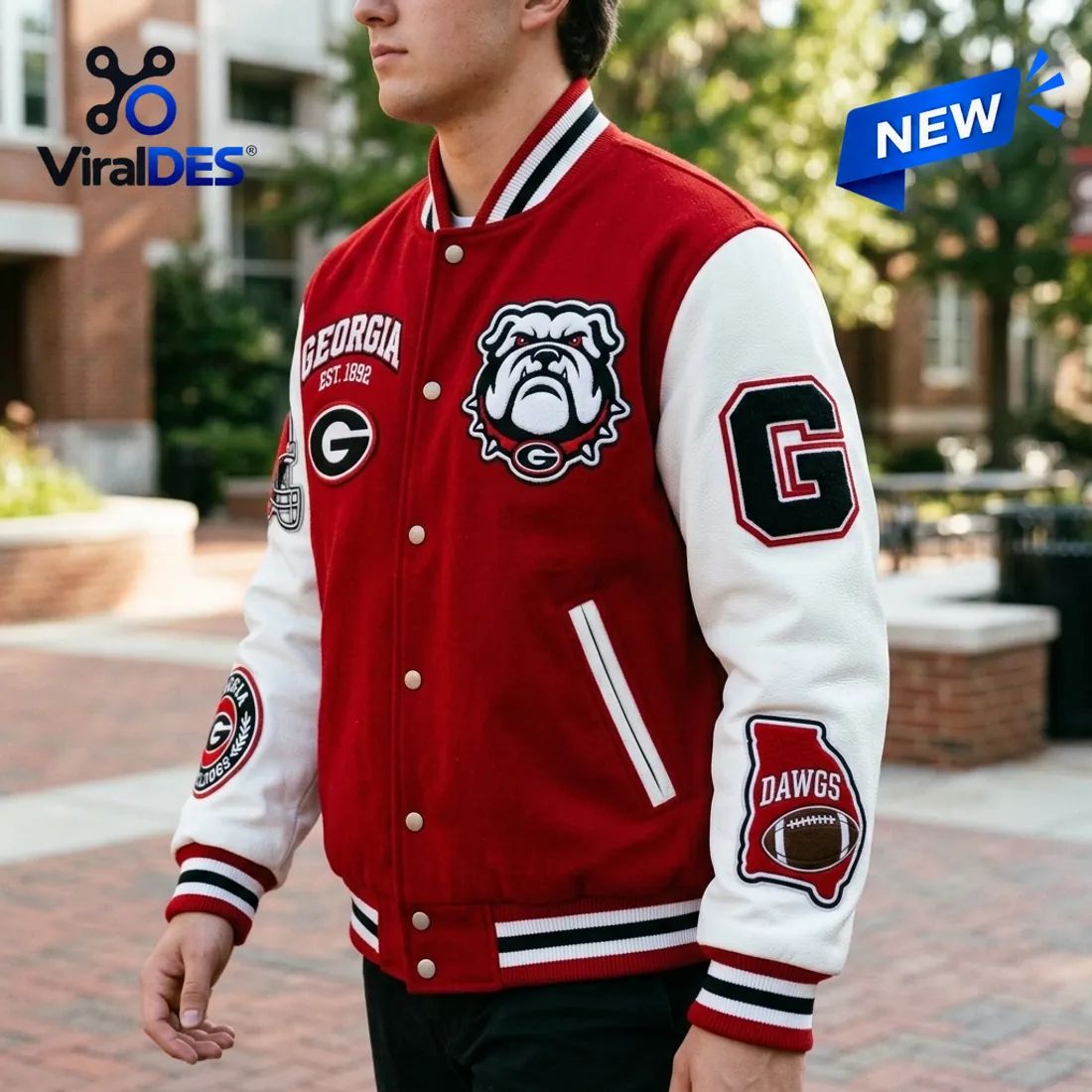 Georgia Bulldogs Mascot Baseball Jacket