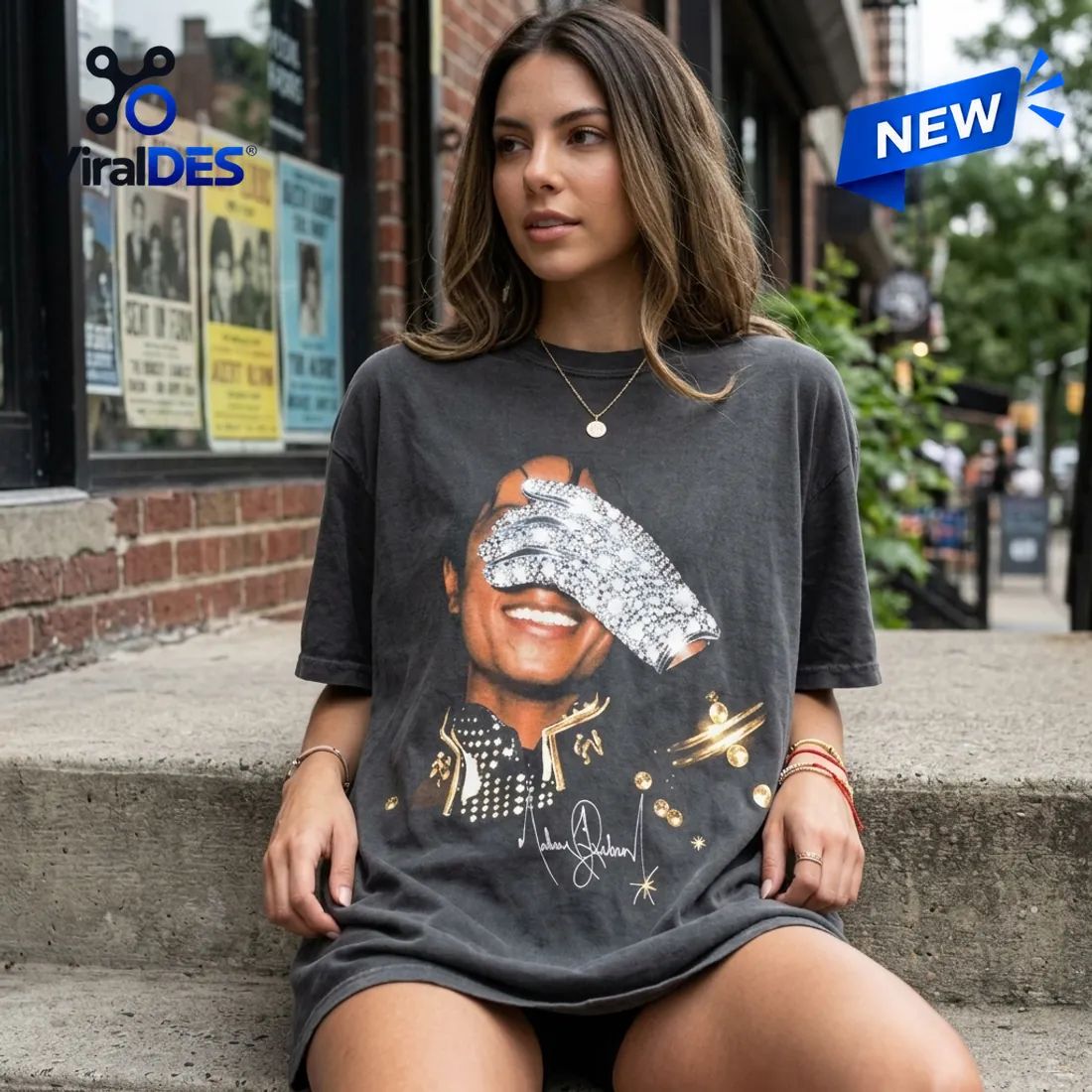 Michael Jackson Bad World Tour Charcoal Grey Shirt
