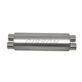 Gibson SFT Superflow Dual/Dual Round Muffler – 8x24in/3in Inlet/2.5in Outlet – Stainless