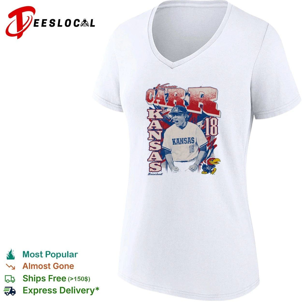 Kannon Carr Kansas Jayhawks Baseball 18 Unisex