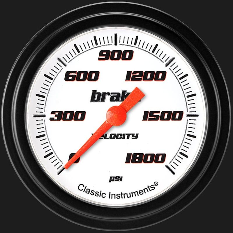 Classic Instruments Velocity White 2 5/8″ Brake Pressure Gauge