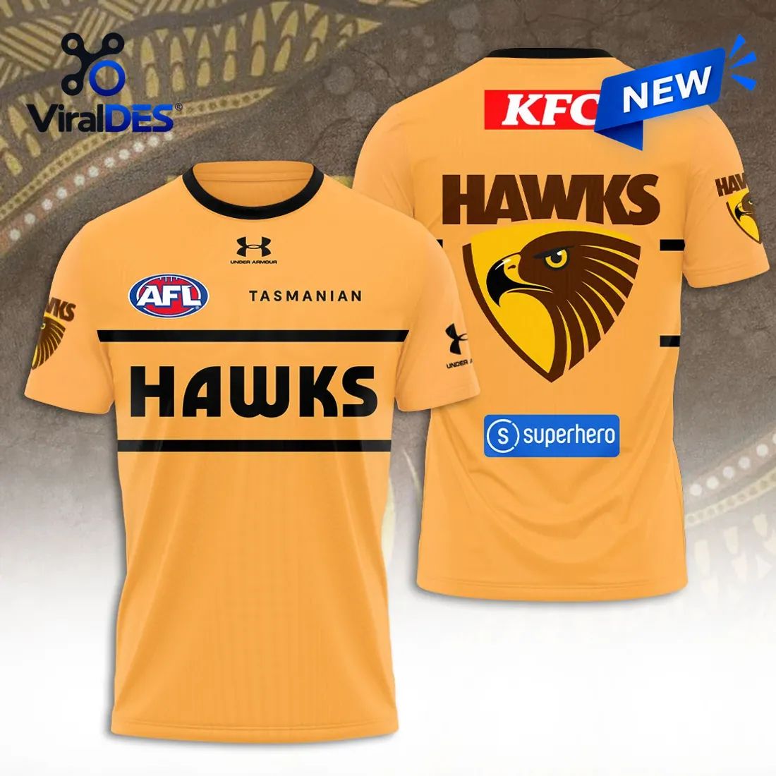 Hawthorn Football Club Gold Performance T-Shirt