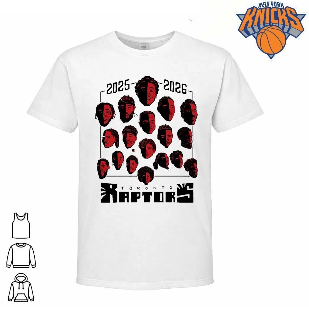 Toronto Raptors Full Team Roster Caricature Art Shadow Face Red Graphic shirt Unisex