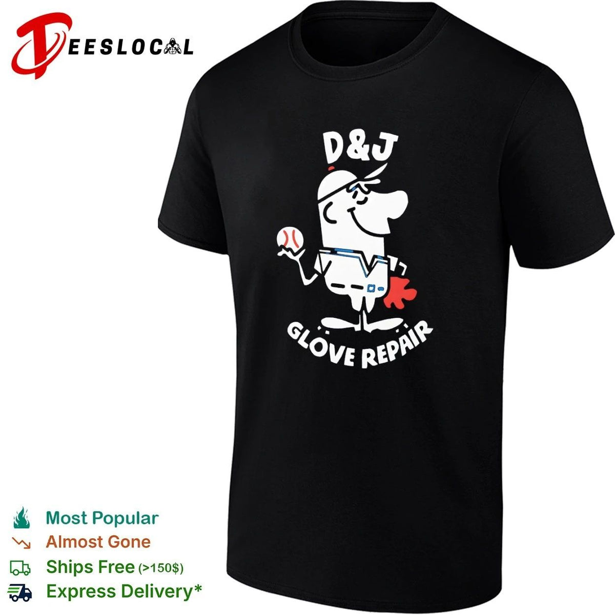 D&J Glove Repair baseball vintage sports Unisex
