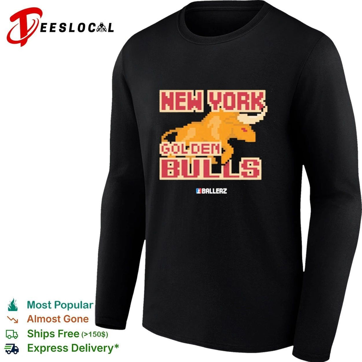 New York Golden Bulls pixel art sports team Unisex