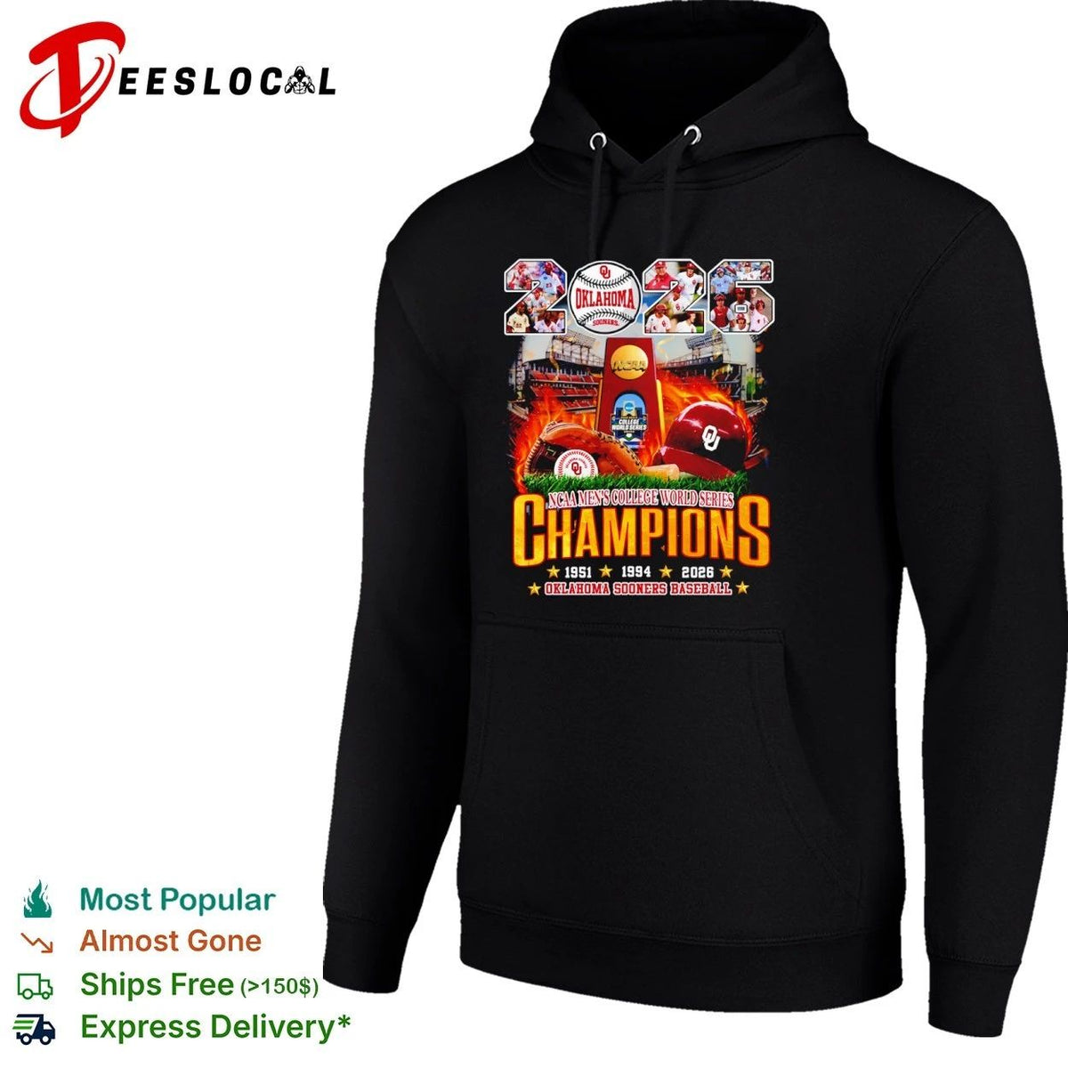 Oklahoma Sooners baseball 2026 NCAA Men’s College World Series Champions Unisex