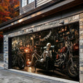 Spooky Skeleton Motorcycle Halloween Garage Door Banner