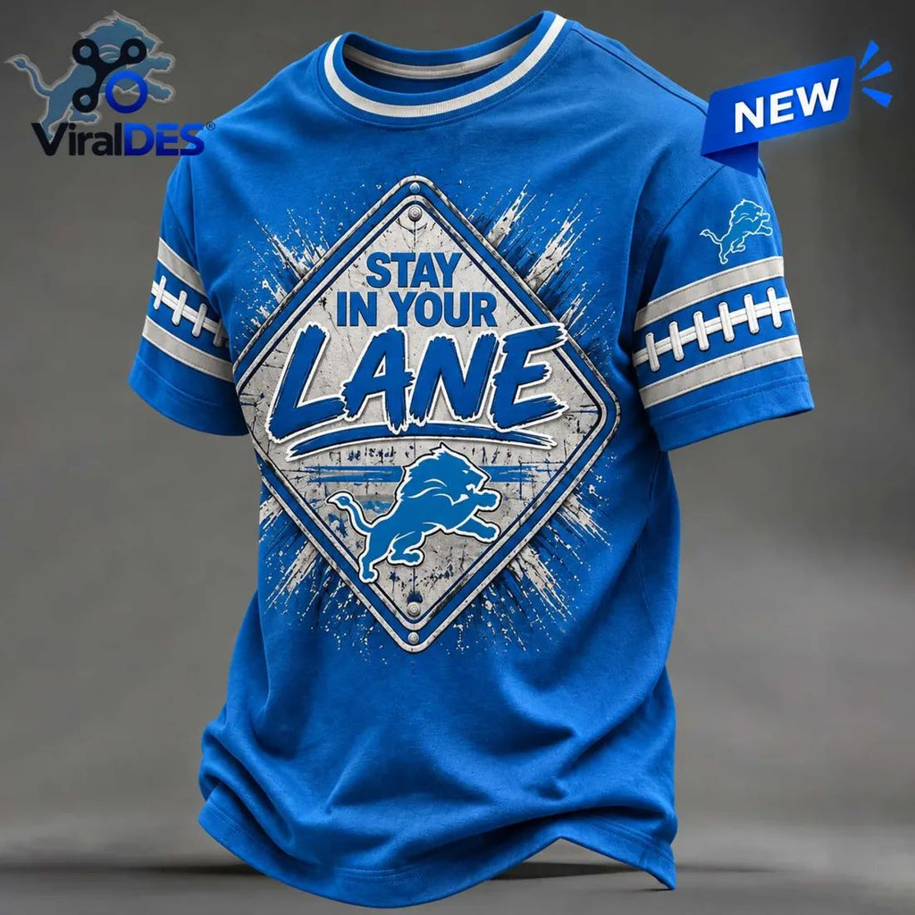 Detroit Lions Logo Football Street Sign T-Shirt