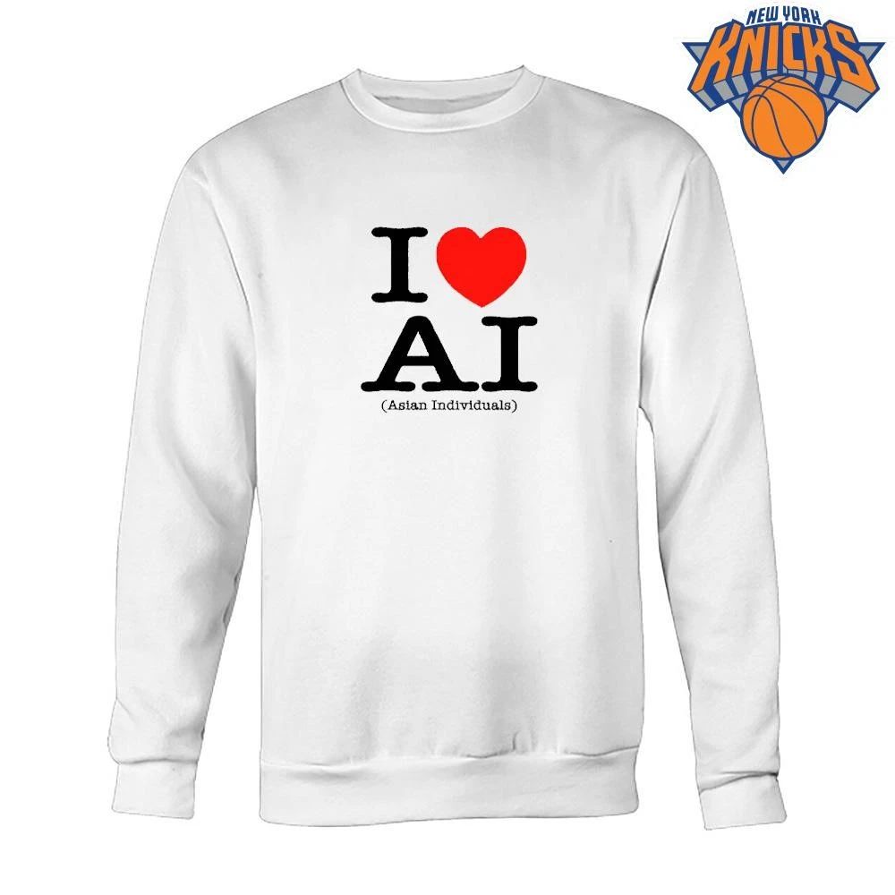 I Love AI Asian Individuals Funny Meme Heart Shirt Unisex