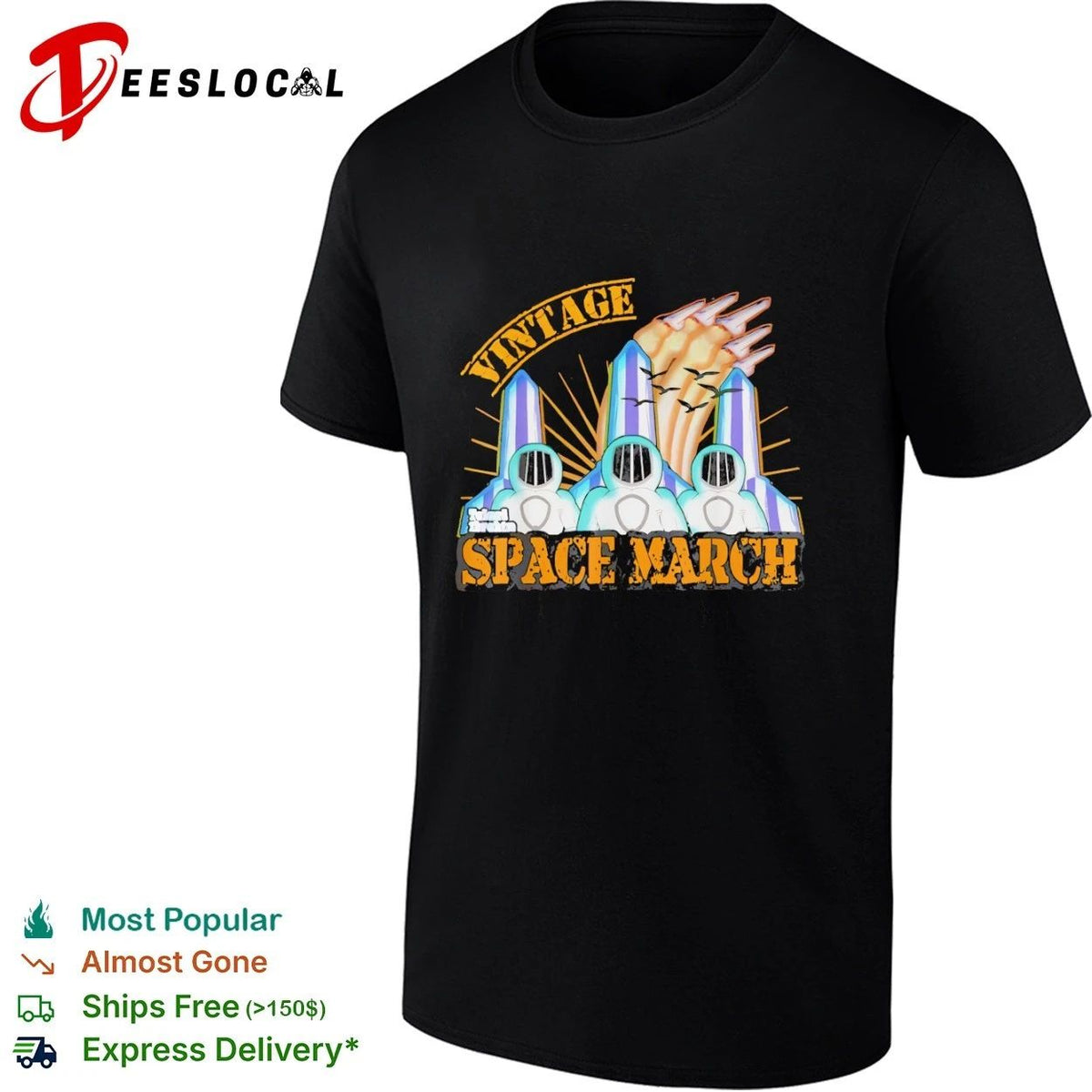 Vintage Space March astronaut sci-fi retro Unisex